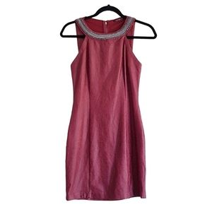 Guess Red Leather Mini Party Dress